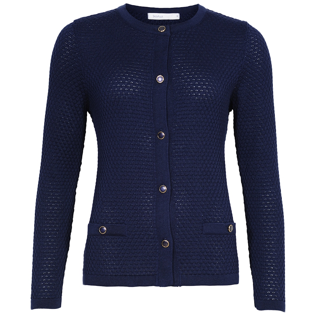 Skovhuus Kvinde Strik Cardigan Midnight XXL