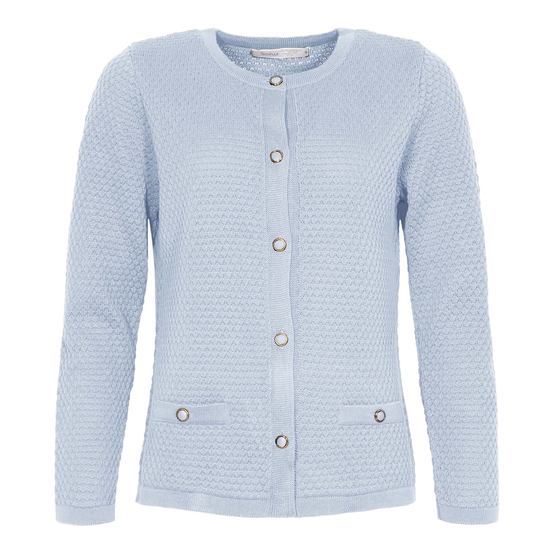 Skovhuus Kvinde Strik Cardigan Pale Blue XXL