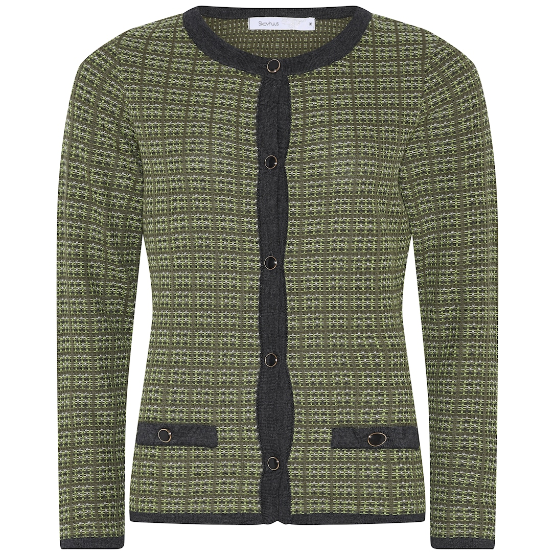 Skovhuus Kvinde Strik Cardigan Grey/Green M