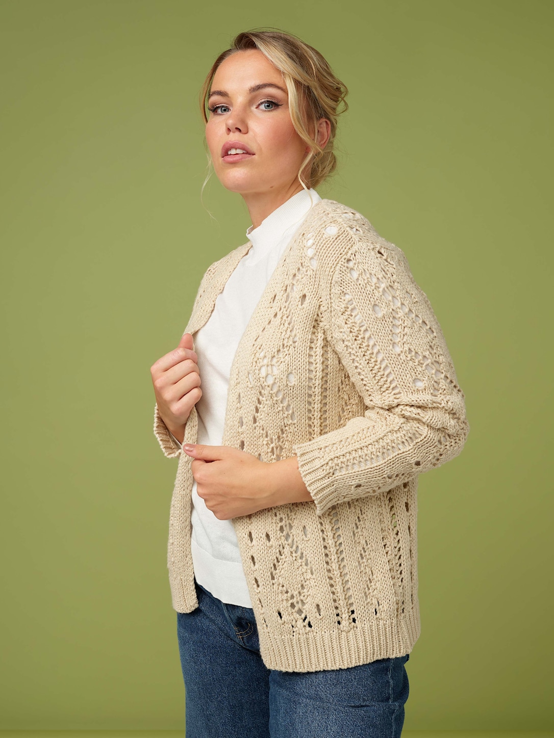 Skovhuus Kvinde Strik Cardigan Cream XXL