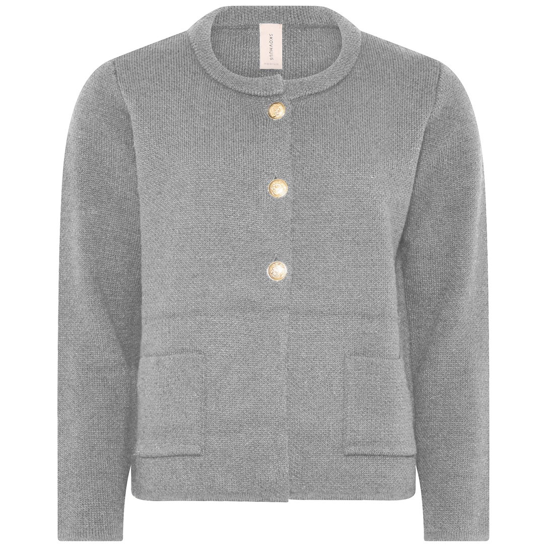 Skovhuus Kvinde Strik Cardigan Stone Grey L