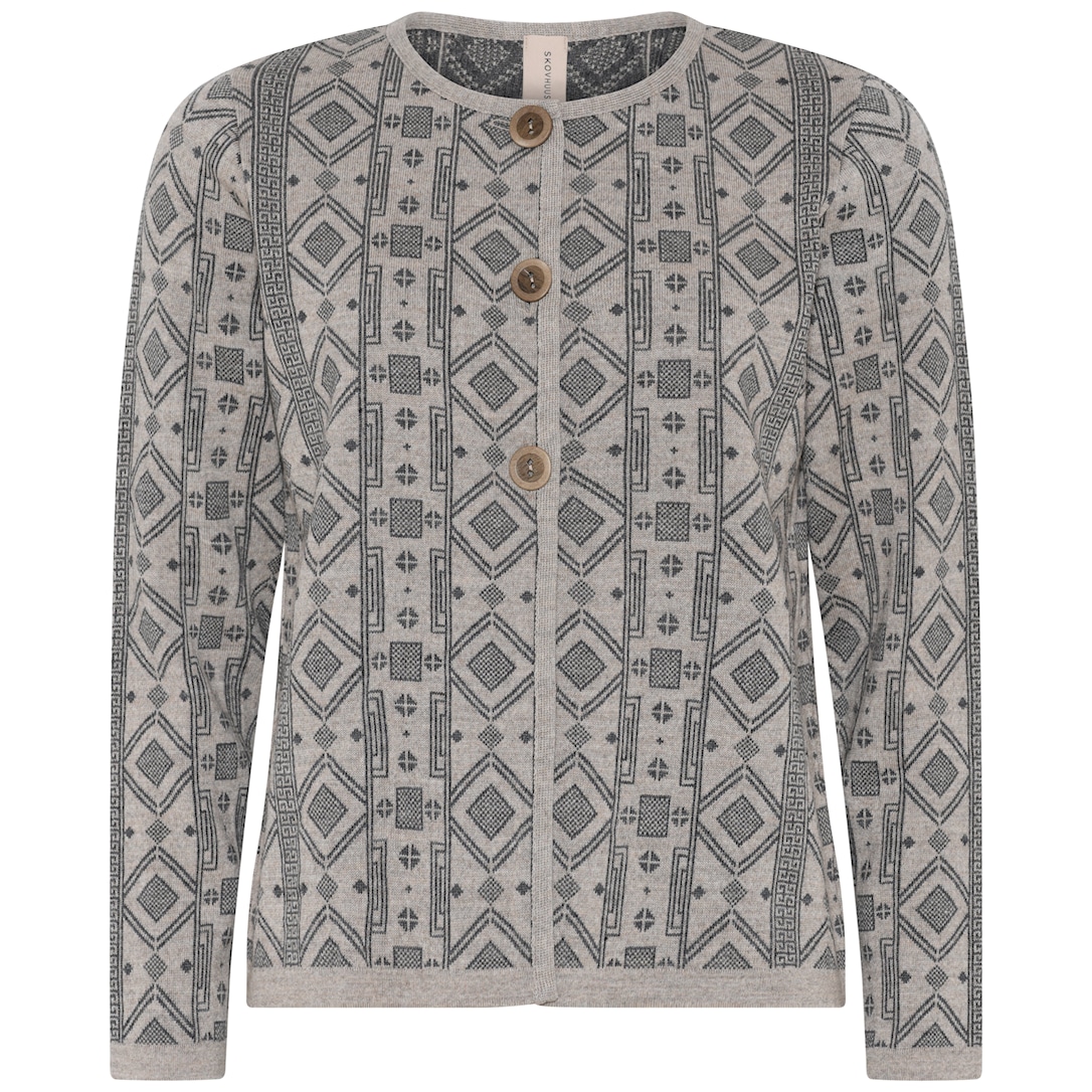 Skovhuus Kvinde Strik Cardigan Bark Beige XXL