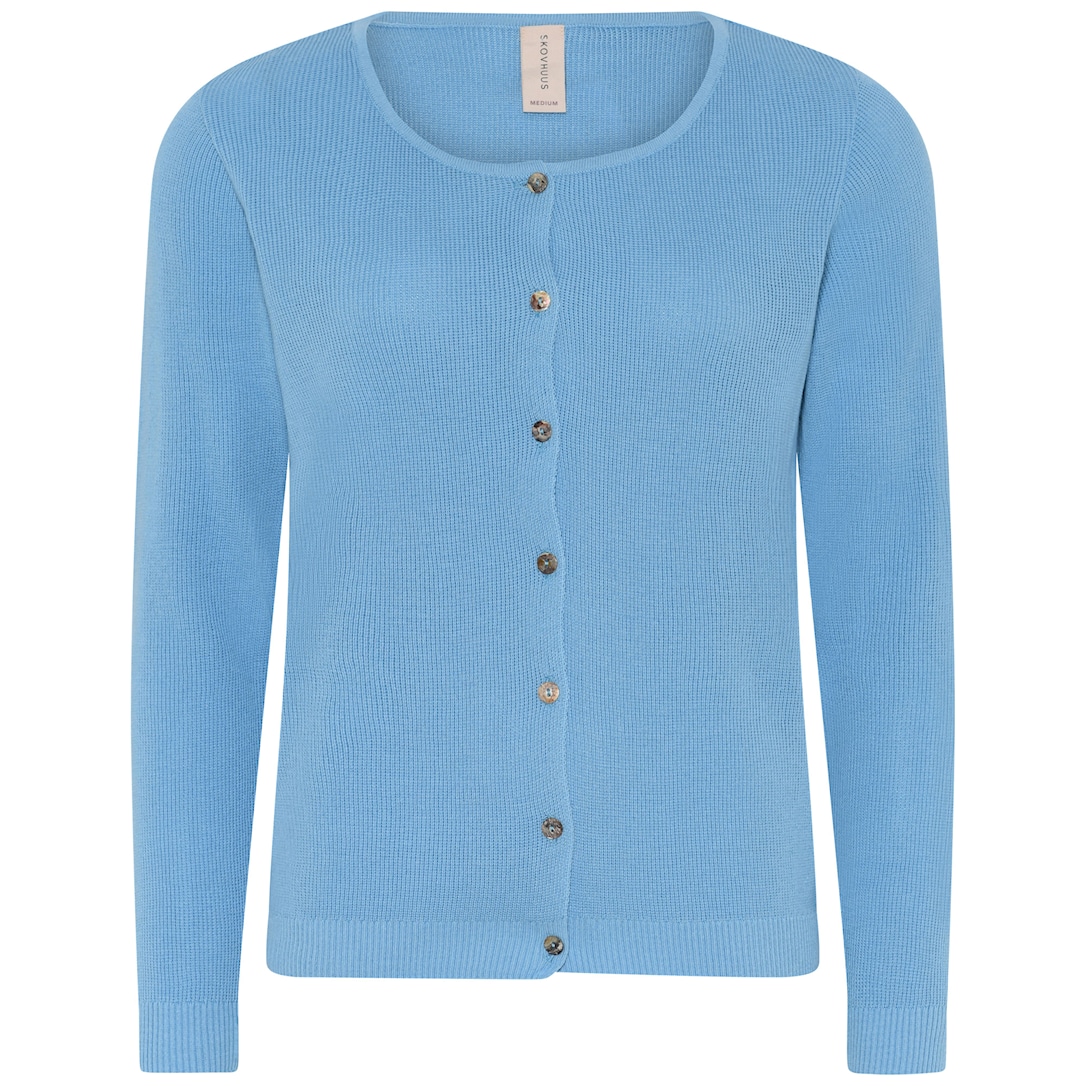 Skovhuus Kvinde Strik Cardigan Pool Blue XXXL