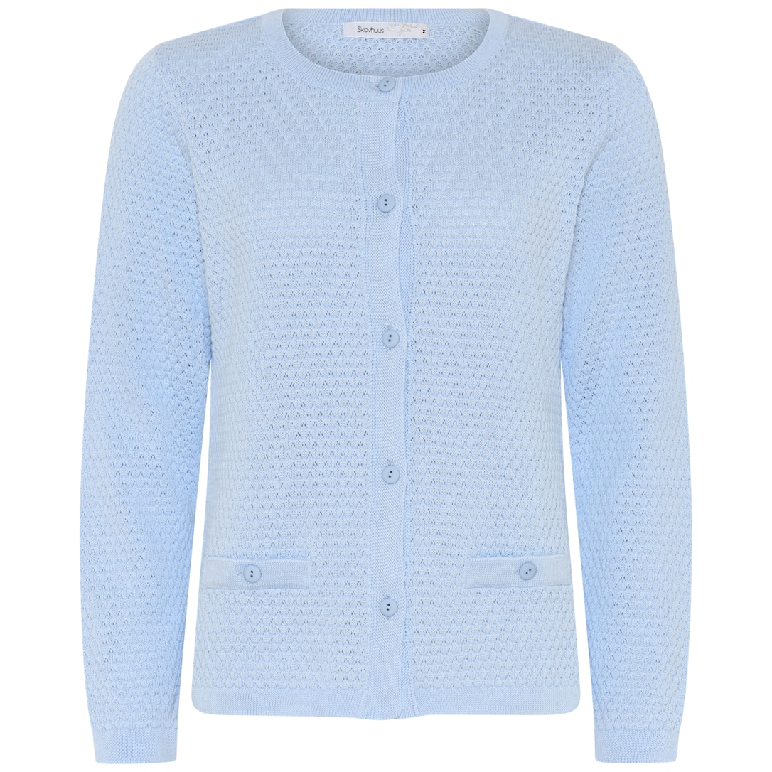 Skovhuus Kvinde Strik Cardigan Pale Blue XXXL