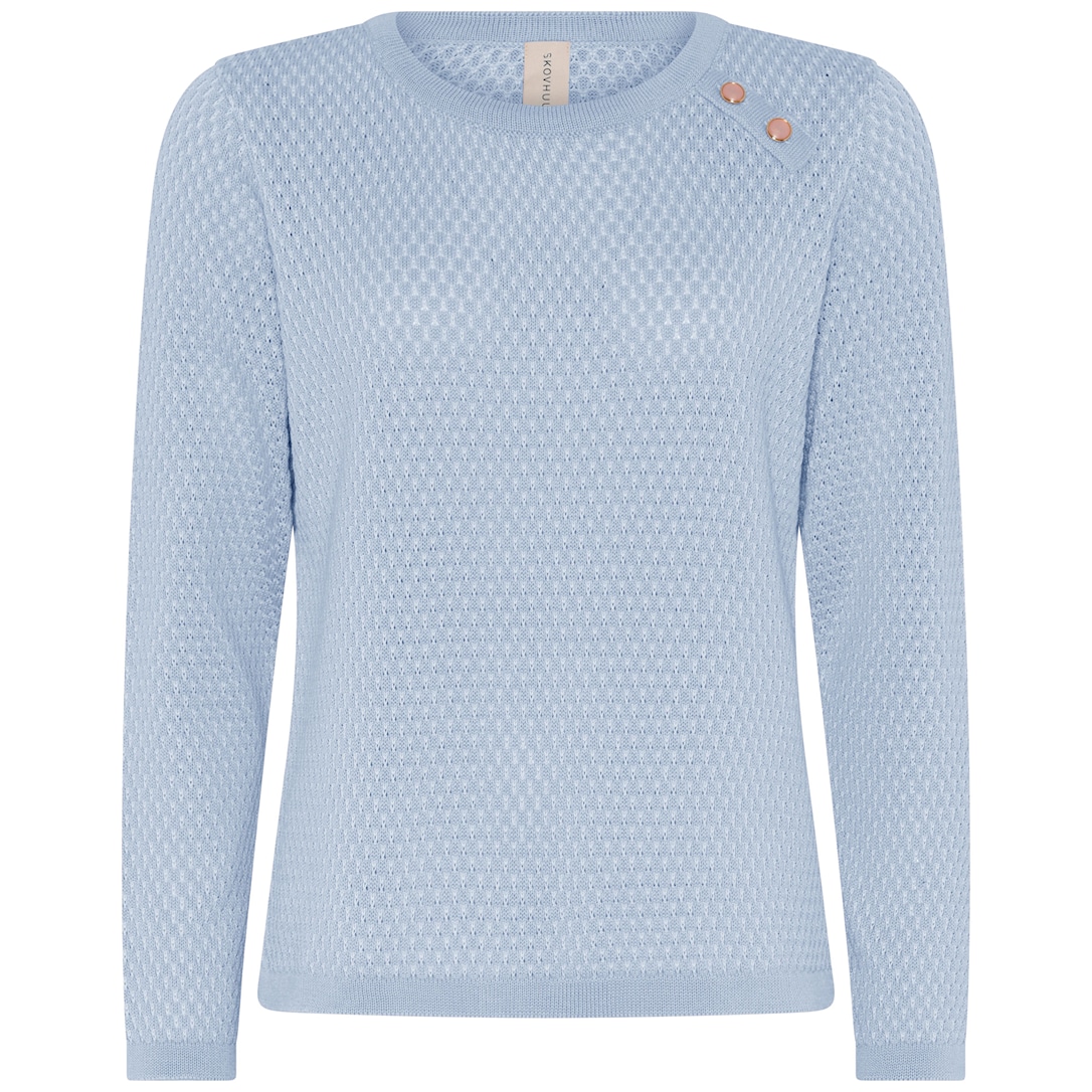 Skovhuus Kvinde Striktrøje Light Blue XXXL