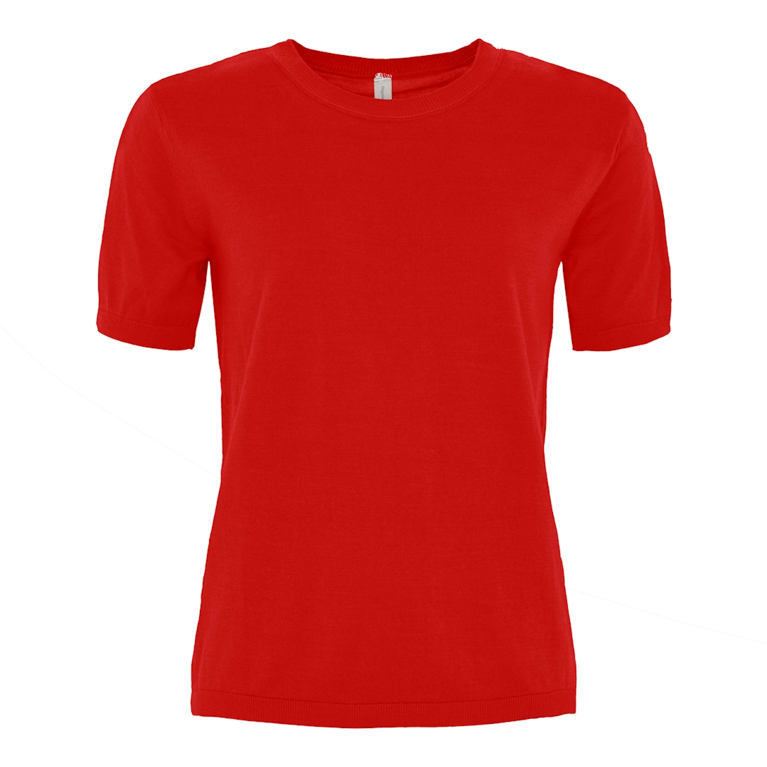 Skovhuus Kvinne Strikket T-shirt Ribbon Red M