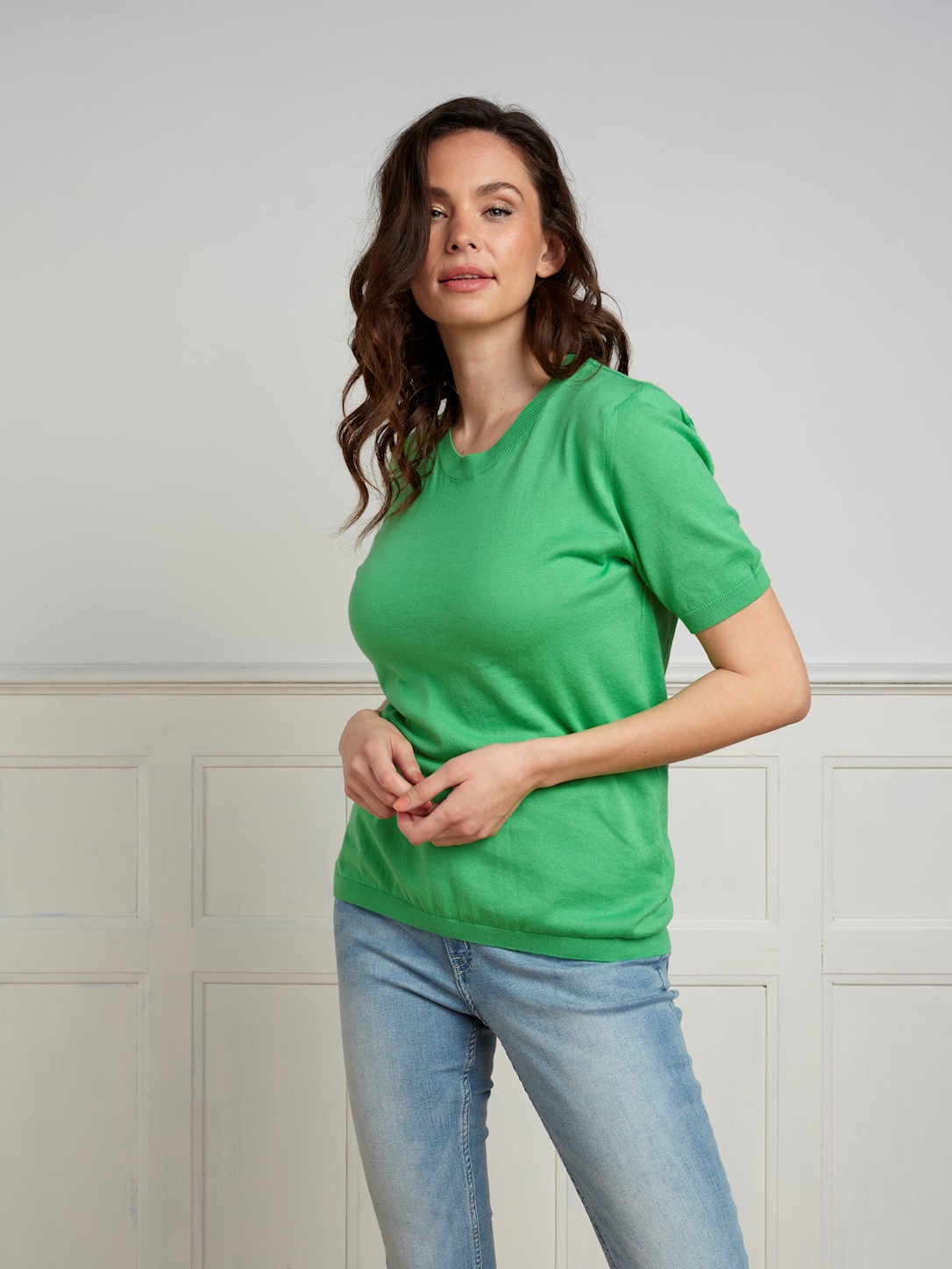 Skovhuus Kvinde T-shirt I Strik Island Green Xxxl