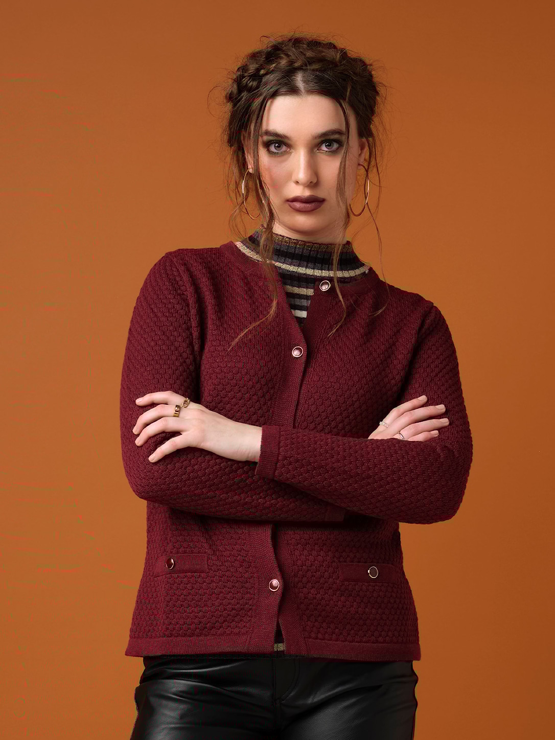 Skovhuus Kvinde Alba Cardigan Grape Red