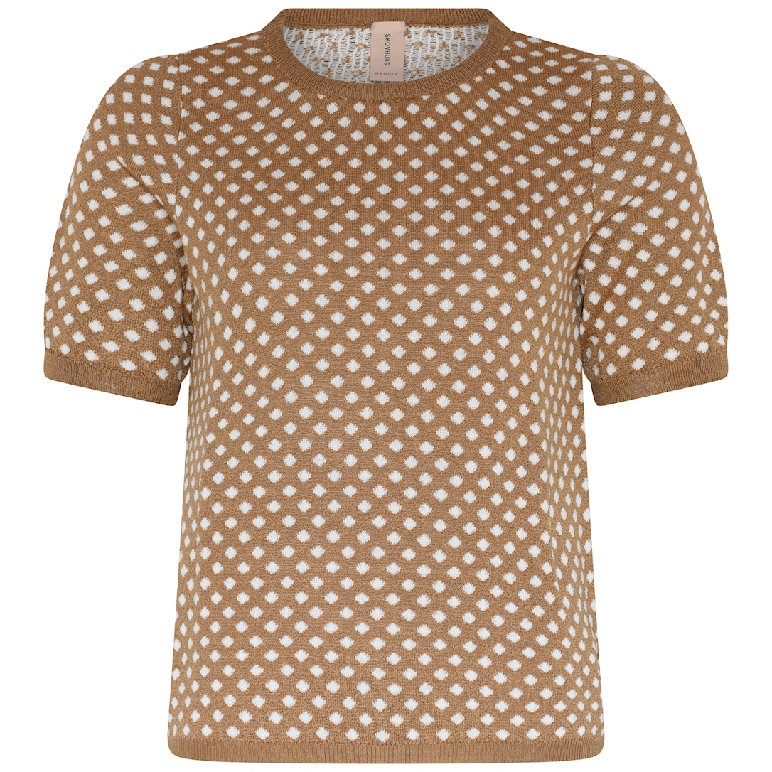 Skovhuus Kvinde Rosa T-shirt Dark Camel S