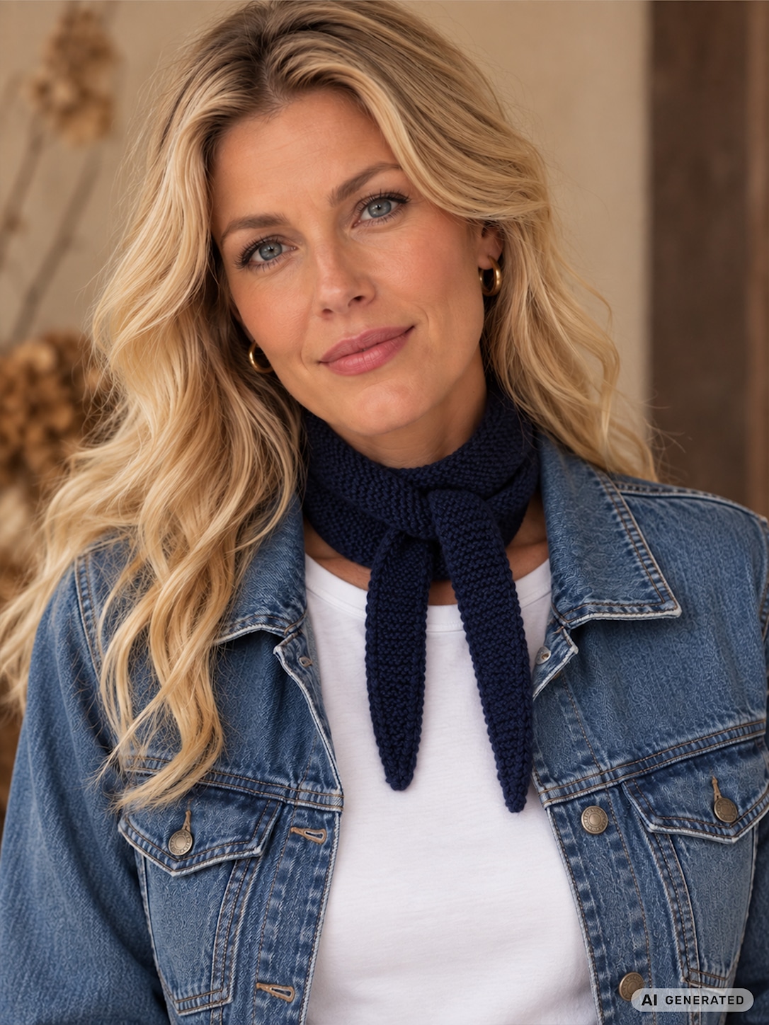 Skovhuus Kvinne Skjerf Marine Blue ONESIZE