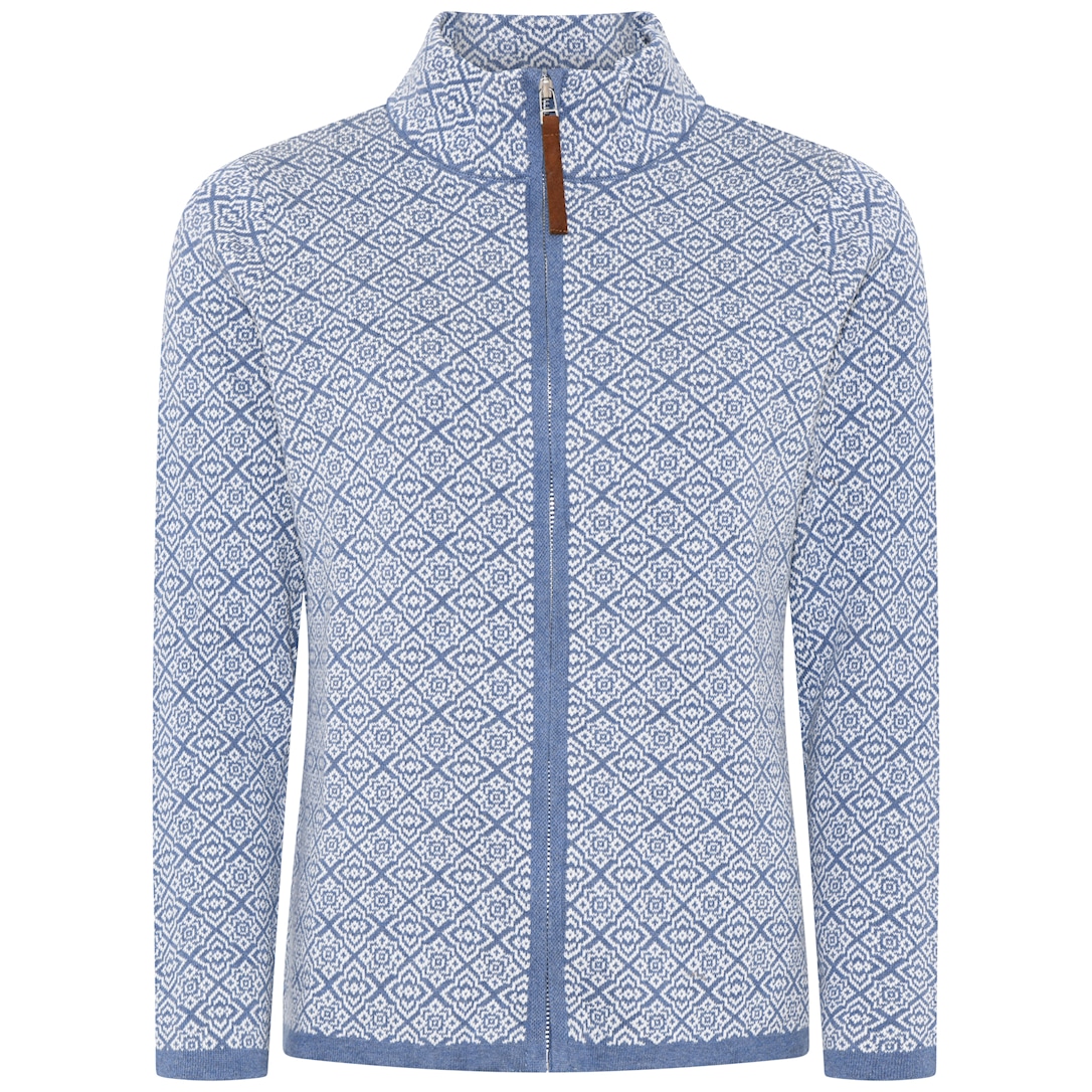 Skovhuus Kvinde Johanne Lynlås Cardigan Blue Melange XL
