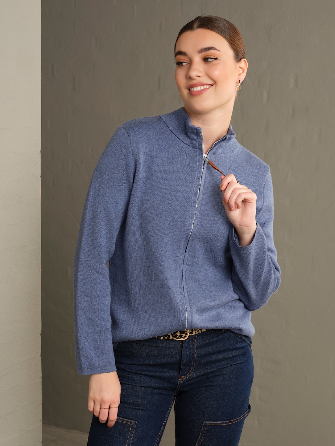 Skovhuus Kvinde Britta Cardigan Blue Melange S