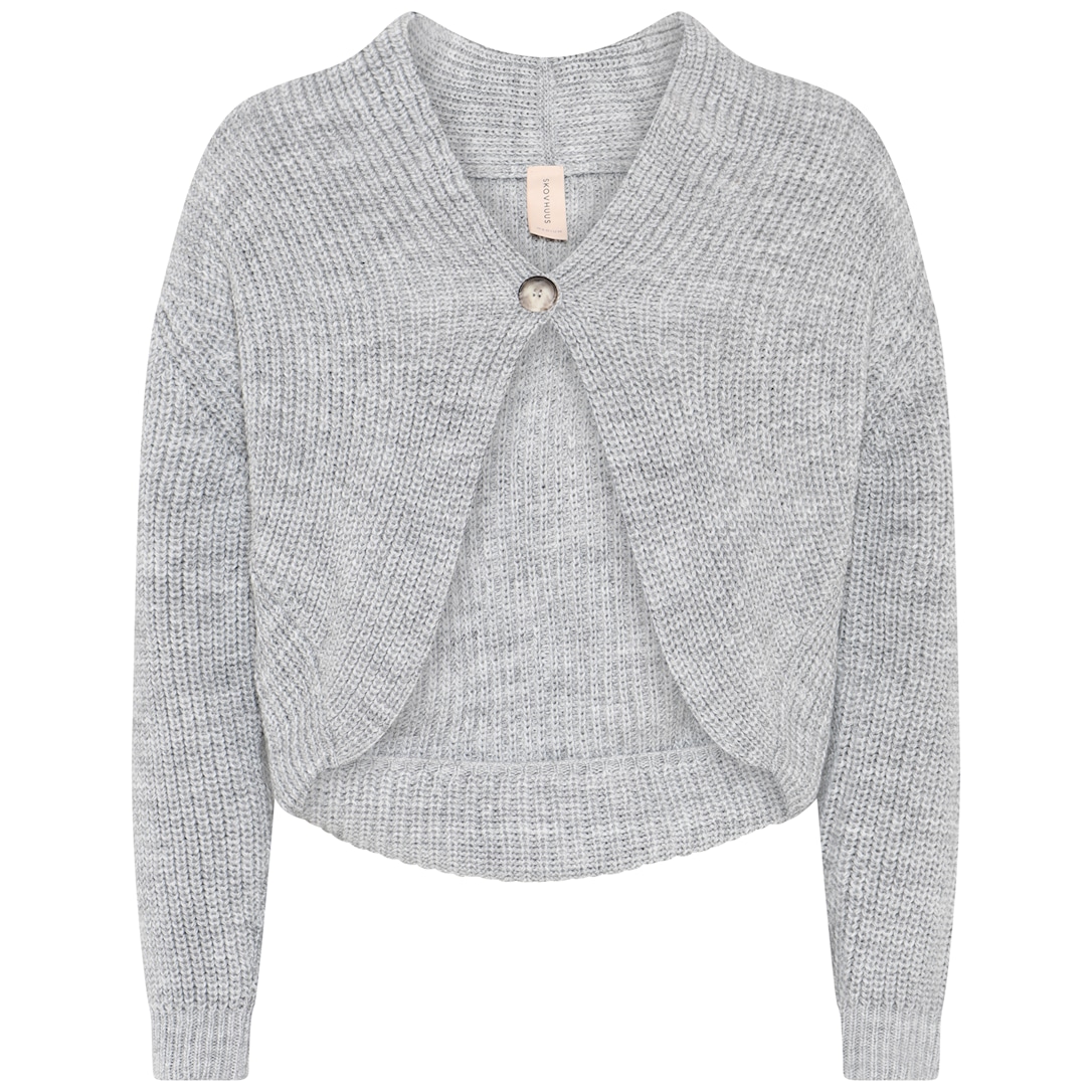 Skovhuus Kvinna Stickad Kofta Stone Grey XXL