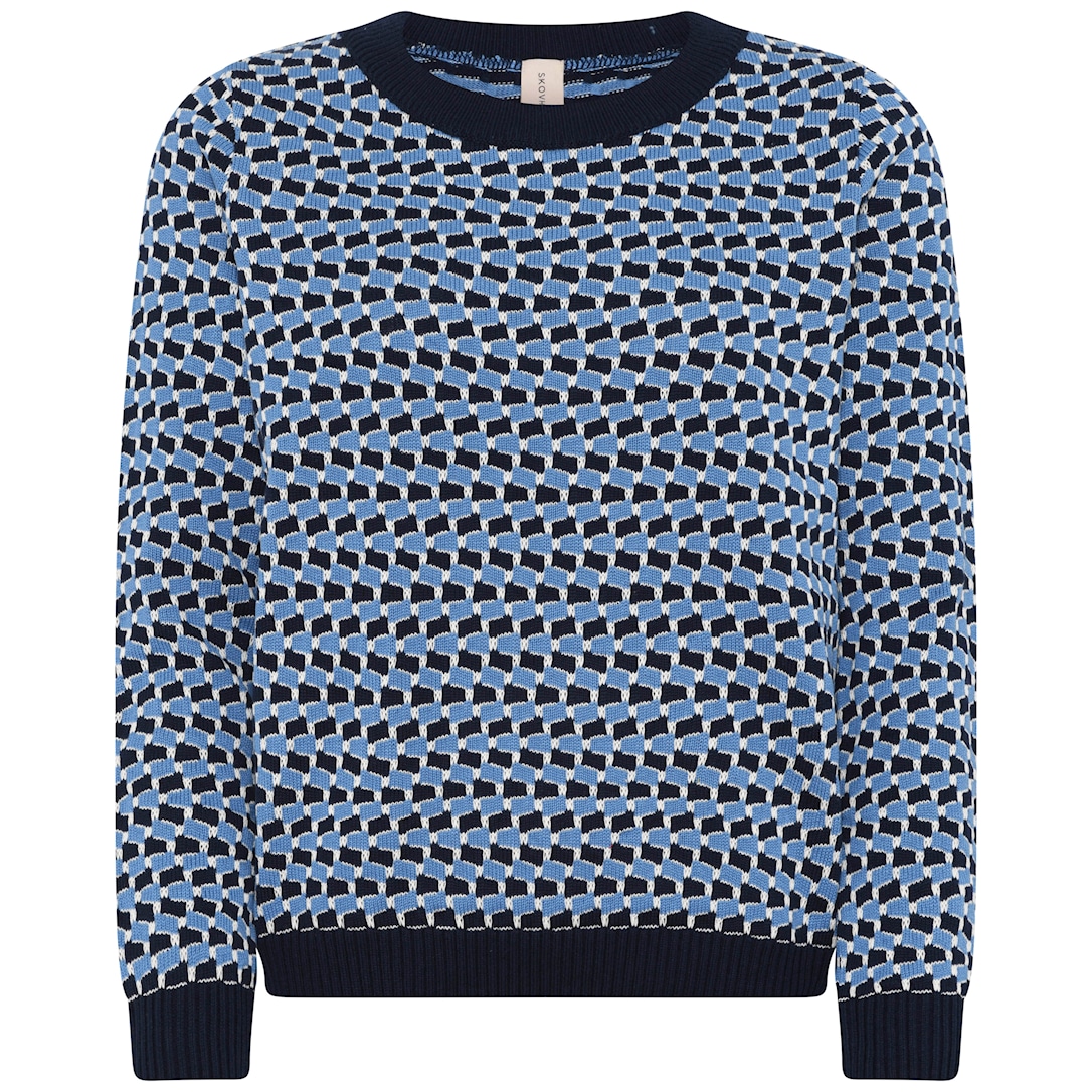 Skovhuus Kvinna Stickad Tröja Marine Blue XL