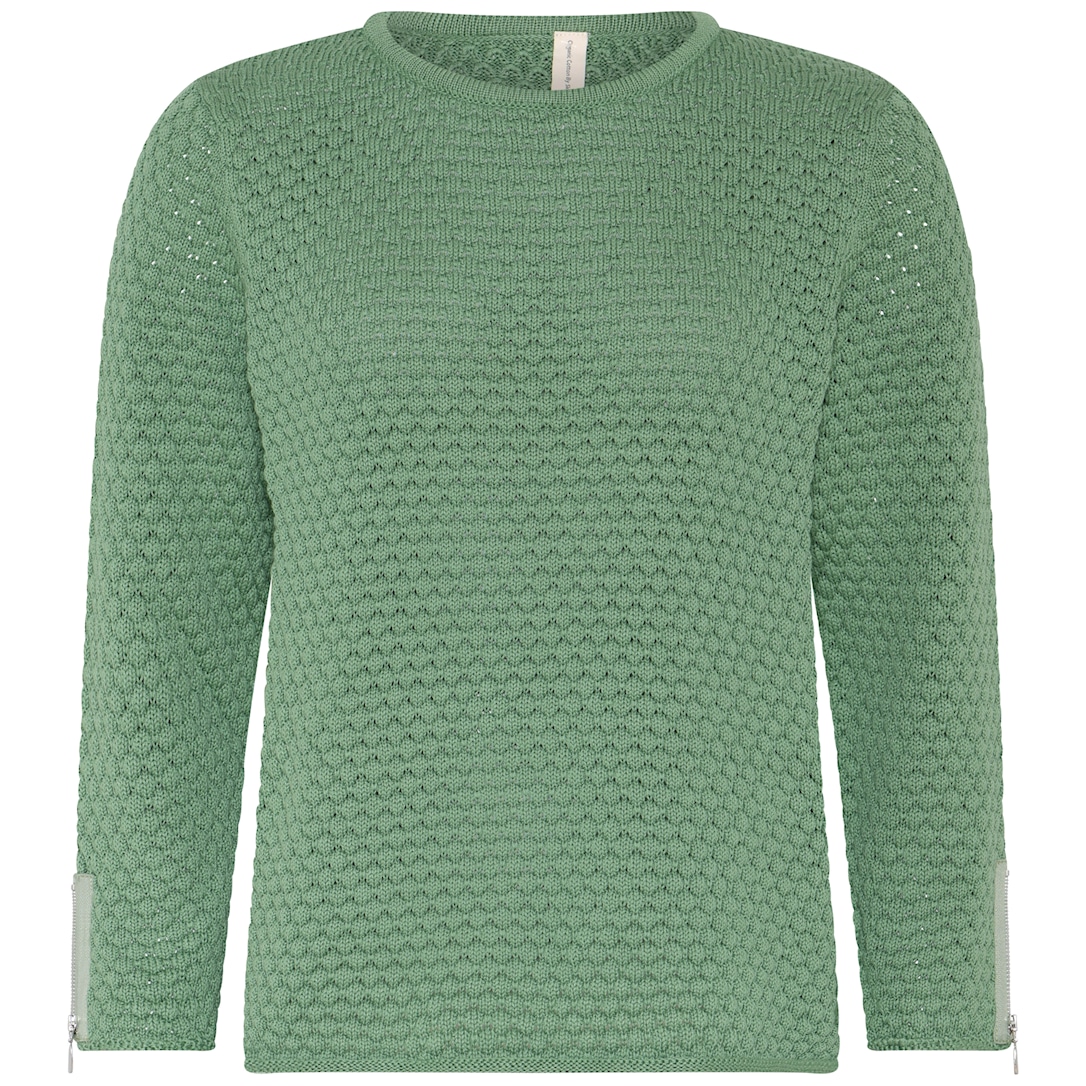 Skovhuus Kvinde Jenny Striktrøje m. Detalje Fennel Green S