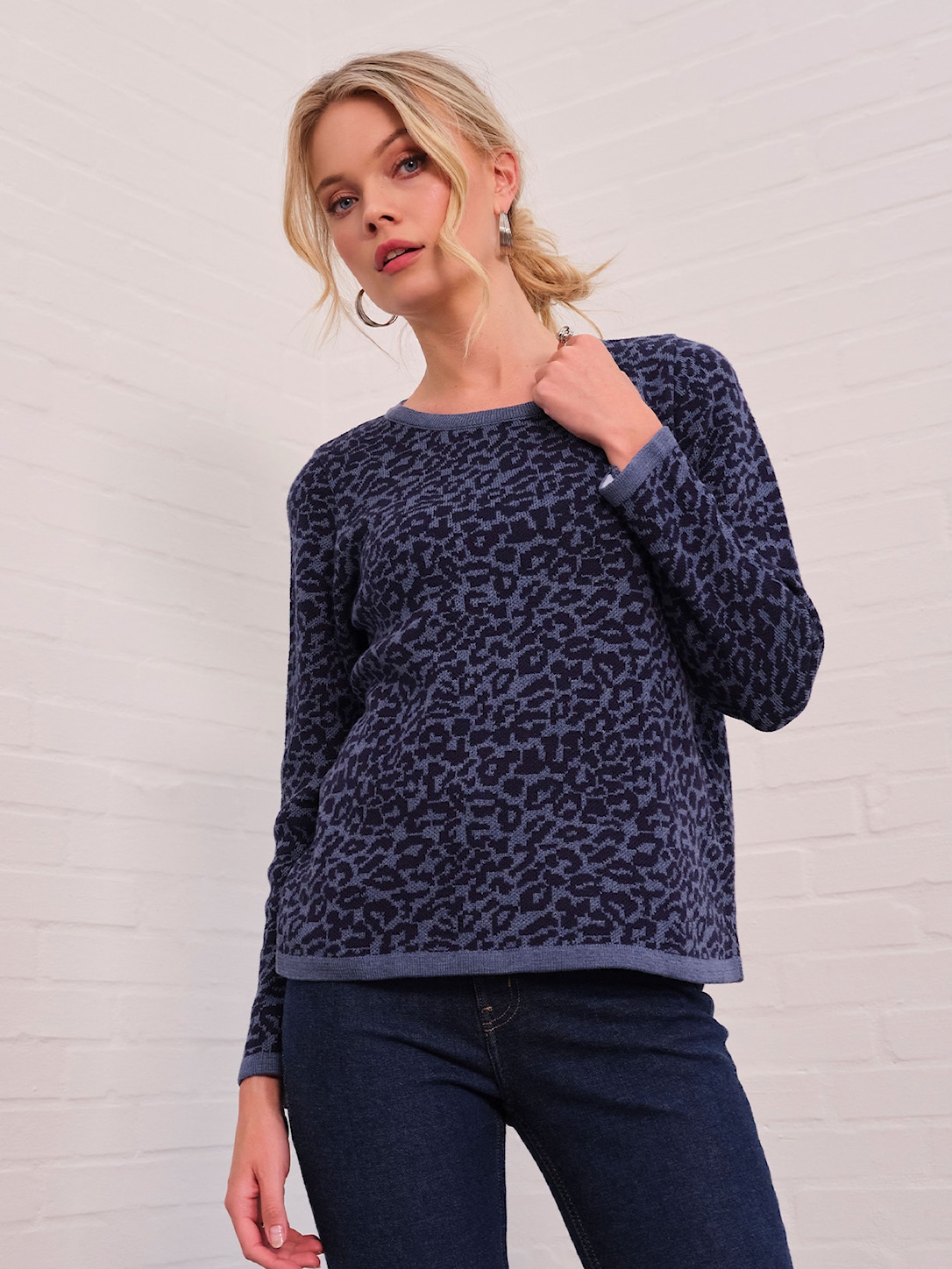 Skovhuus Kvinde Paula Strikbluse Indigo Blue M