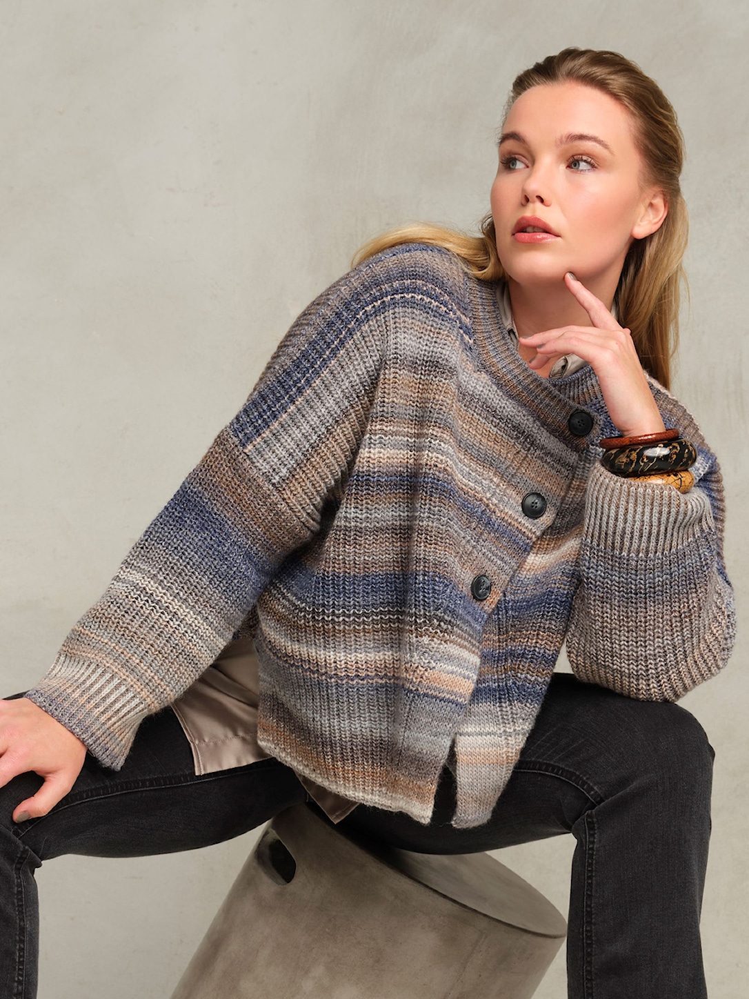 Skovhuus Kvinde Dagmar Cardigan Grey Melange XL