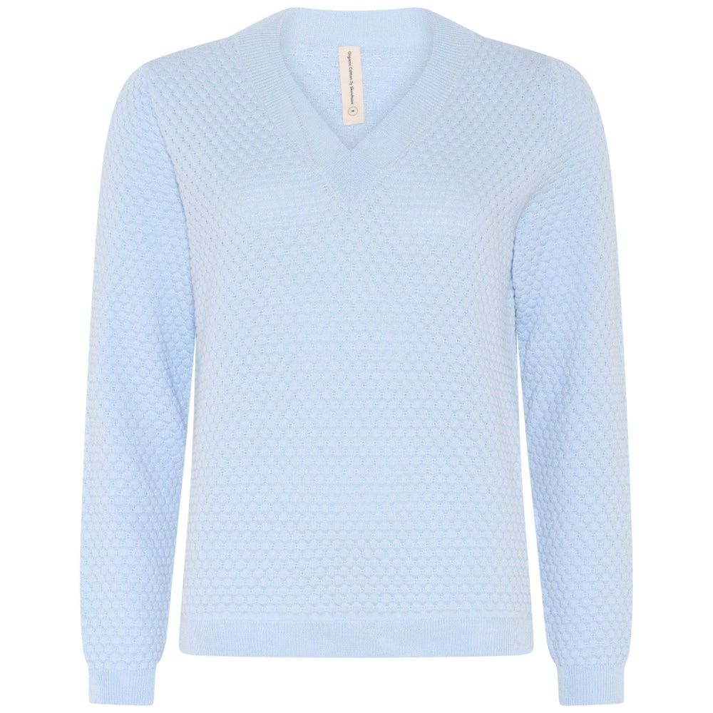 Skovhuus Kvinde Tina V-hals Trøje Blå L