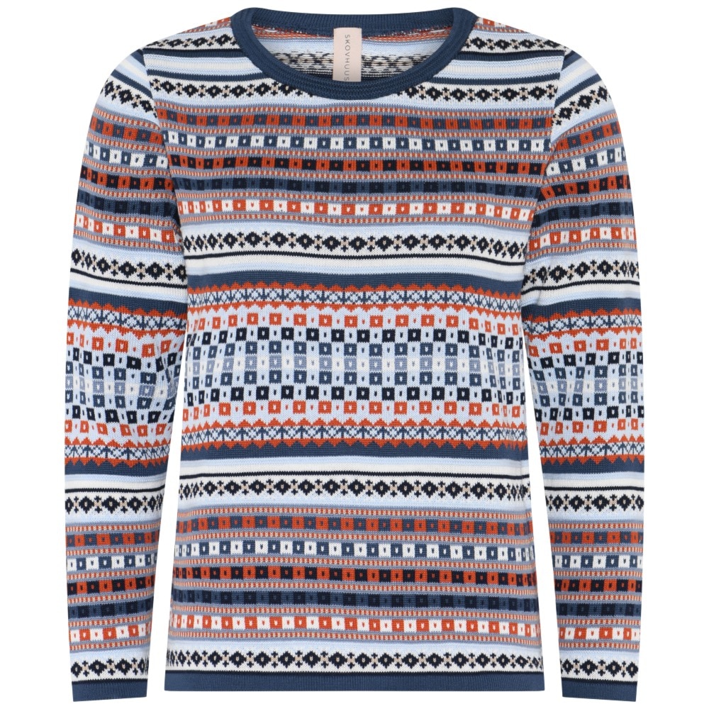 Skovhuus Kvinde Kristine Striktrøje Jeans Blue/Midnight Blue L