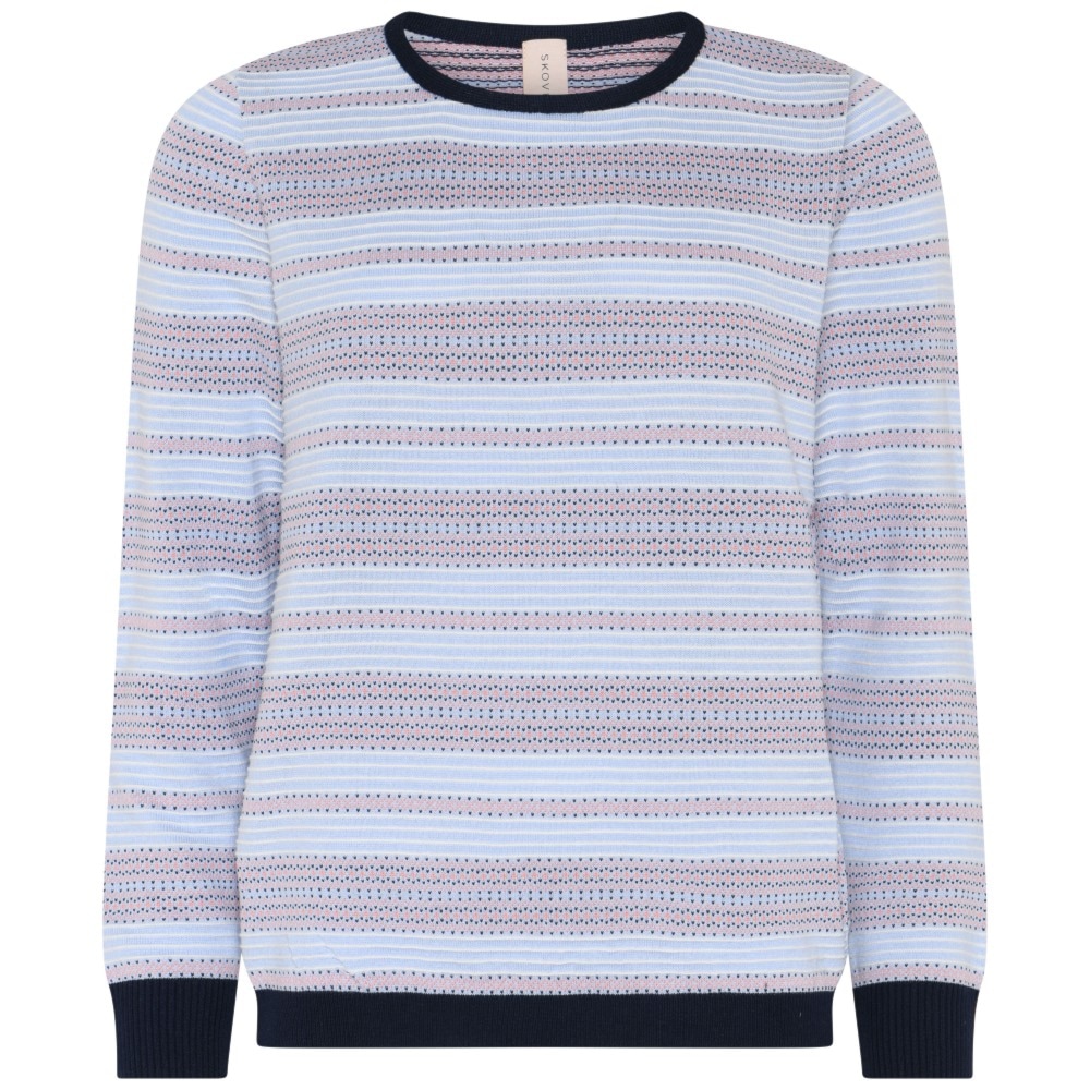 Skovhuus Kvinde Vera Strikbluse Blue / Light Blue S