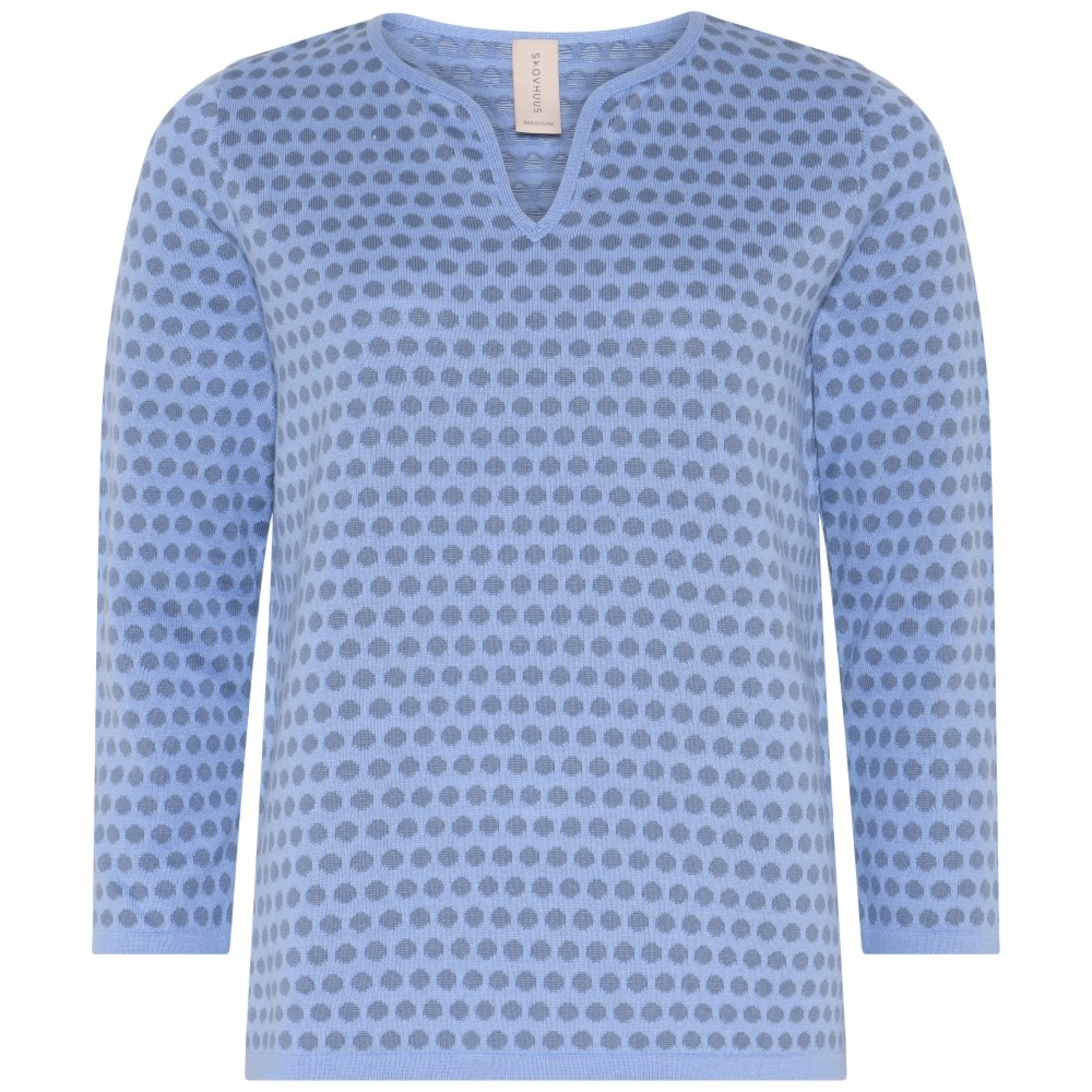 Skovhuus Kvinde Bodil Bluse m. 3/4 Ærmer Hyangea Blue S