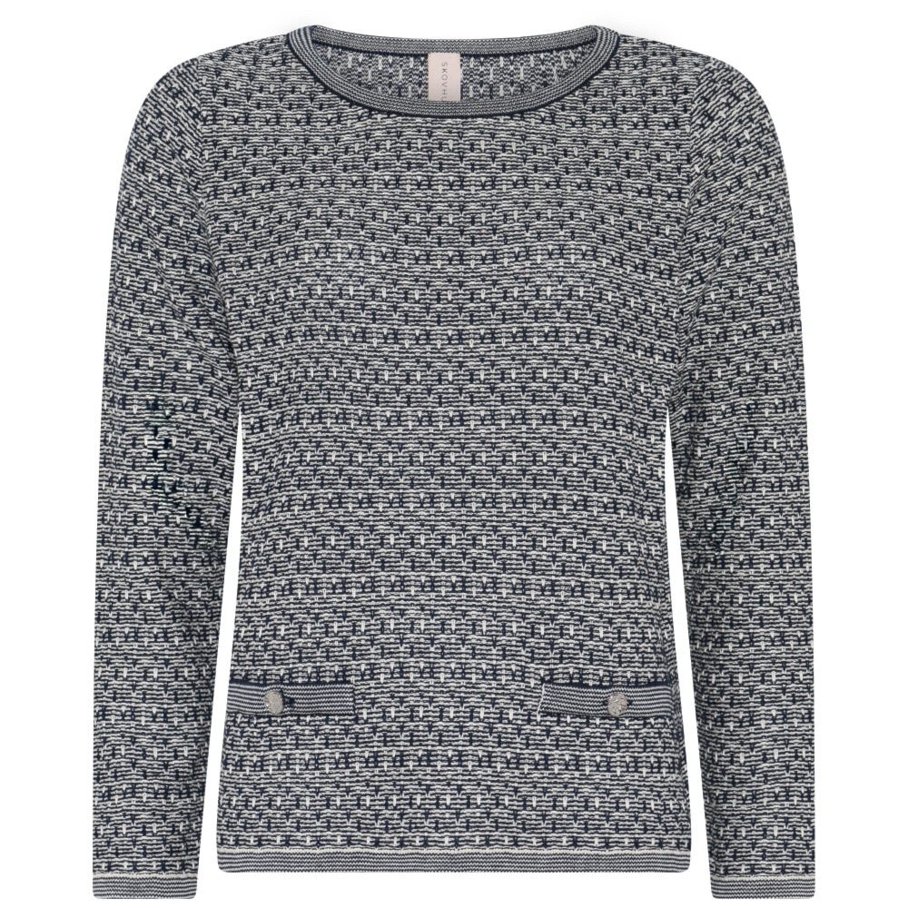 Skovhuus Kvinde Gjerta Striktrøje Marine Blue S