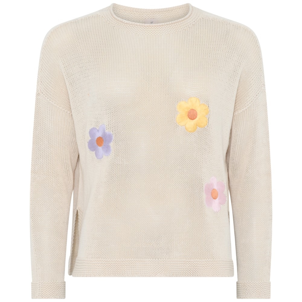 Skovhuus Kvinde Lotta Striktrøje m. Detalje Bark Beige M