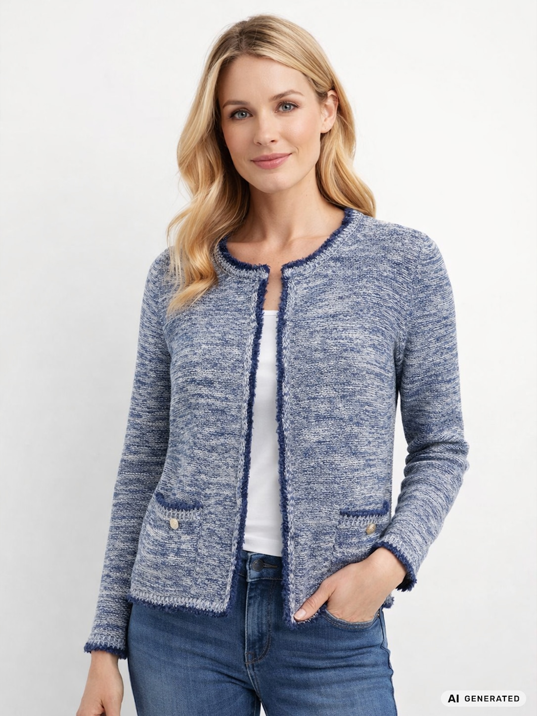 Skovhuus Kvinde Cardigan Light Blue XXL
