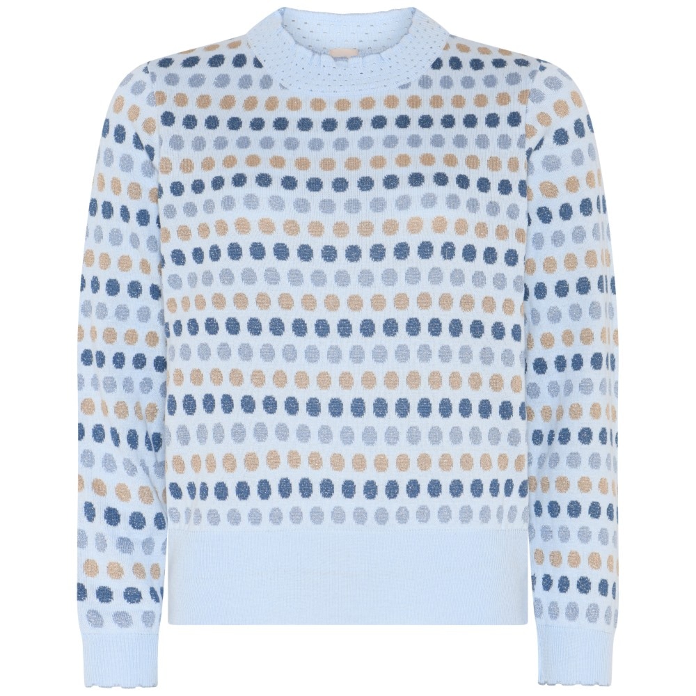 Skovhuus Kvinne Strikket genser Pale Blue L