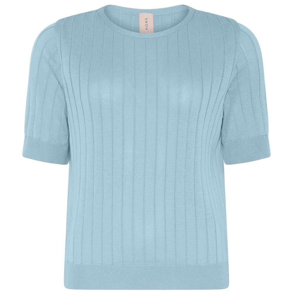 Skovhuus Kvinne Strikket T-shirt Sterling Blue L