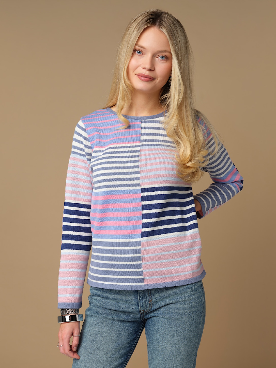 Skovhuus Kvinde Ronja Strikbluse Peal Blue S