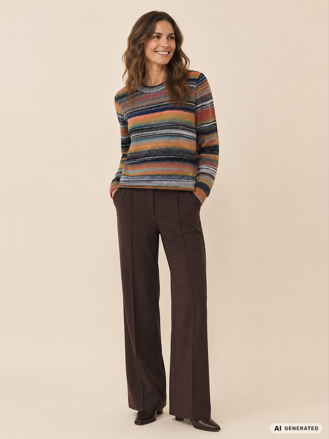 Skovhuus Kvinde Uma Multifarvet Sweater Marine Blue L