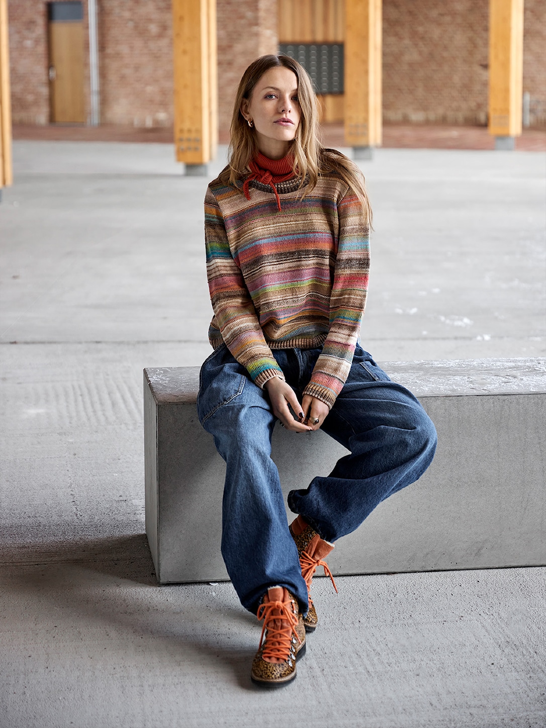 Skovhuus Kvinde Uma Multifarvet Sweater Coconut Brown M